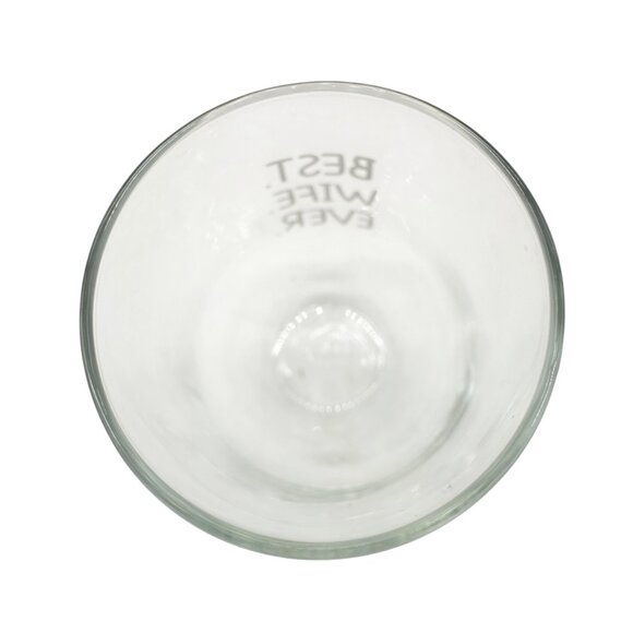 Best Wife Ever Engraved Stemless Wine Glass 6 oz Capacity Clear NIB - Picture 3 of 4